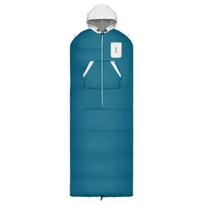 Teal/White Wearable Sleeping Bag - Comfortable Design for All-Weather Use