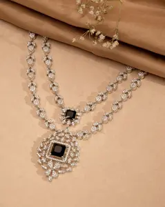 Midnight Majesty Double Layer CZ Necklace & | CZ | Indian Jewelry | Mataari
