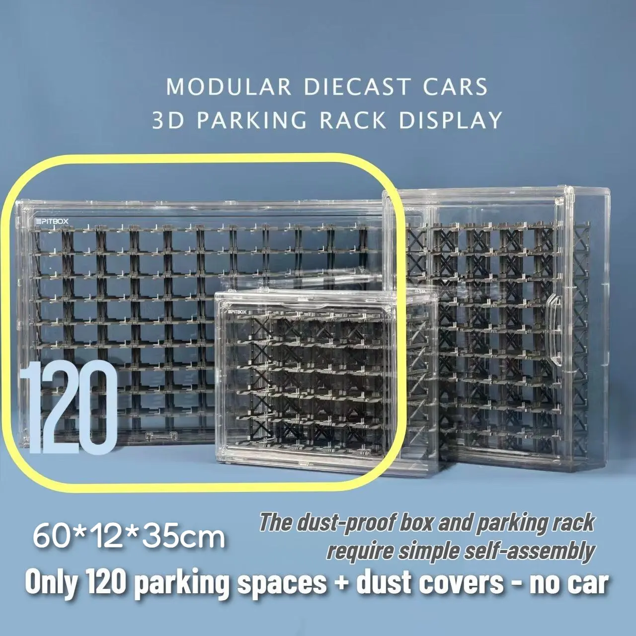 120 parking spaces + dust covers - no car