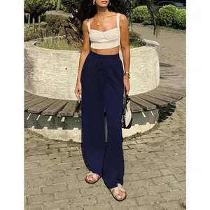 Wide Leg Sweatpants Women High Waisted Baggy Sweat Pants Elastic Elevated Seams Loose Active Pants with Pockets