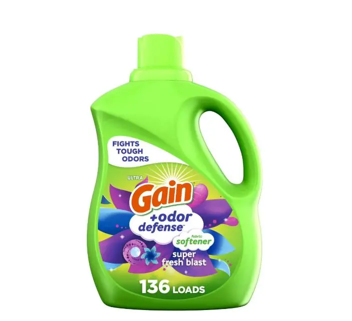 Gain Odor Defense Liquid Fabric Softener and Conditioner, Super Fresh Blast, 100 fl oz, 136 Loads