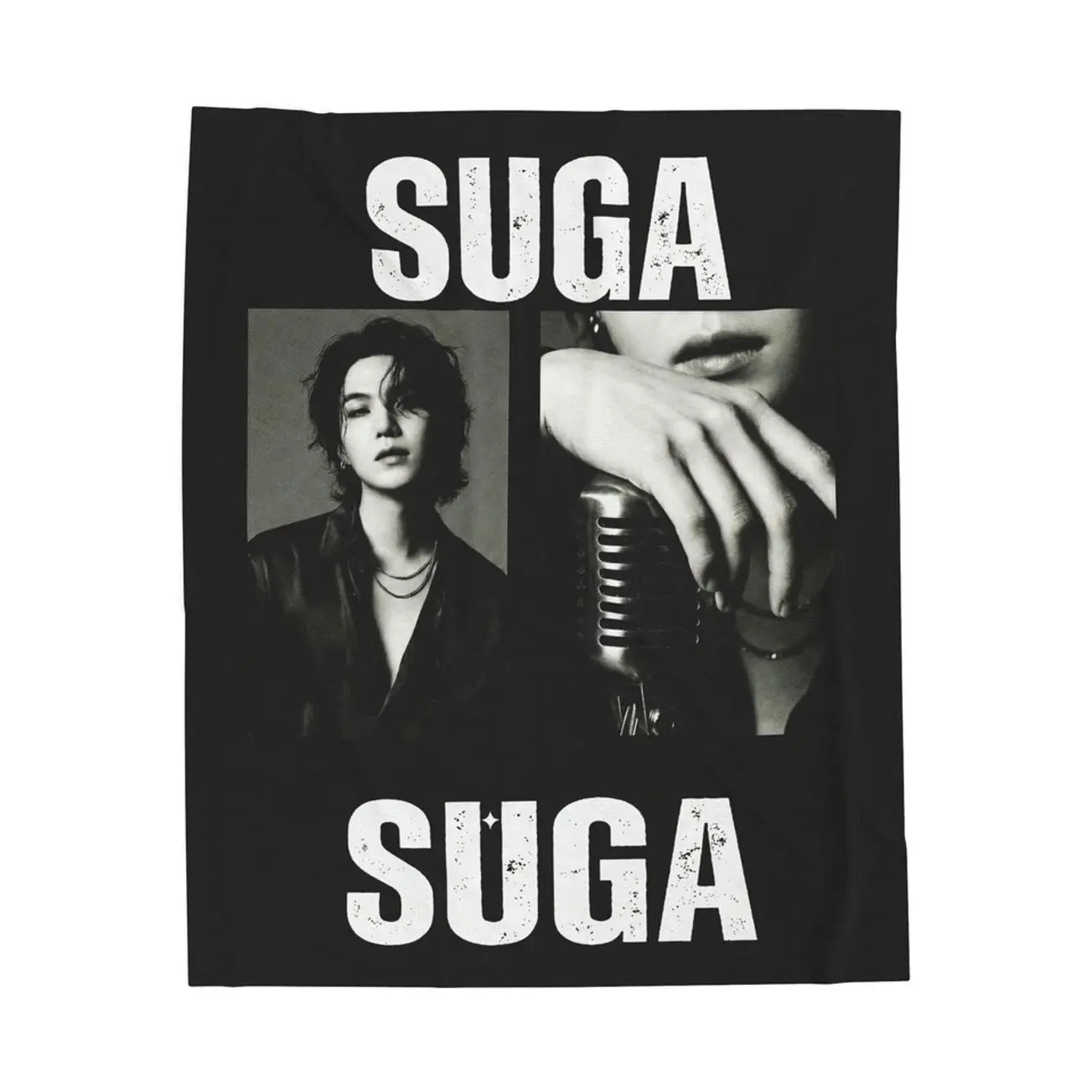 SUGA Photo Collage Blanket | Kpop Velveteen Plush Blanket
