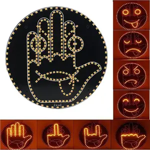 Upgraded Remote Control Emoji Gesture LED Lamp, 4 Emojis + 4 Gestures, Wireless Car LED Sign, Fun Car Accessories for Men Women