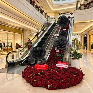 Dual-Headed Giant Black Artificial Decorative Rose - Ideal for Commercial Store Displays, Themed Event Decorations