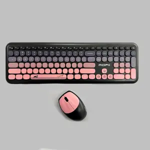 MOFII Wireless Keyboard & Mouse Combo, Round Key Typewriter Keyboard with Mouse, USB Receiver Plug and Play Keyboard & Mouse Set for Laptop, PC, Windows