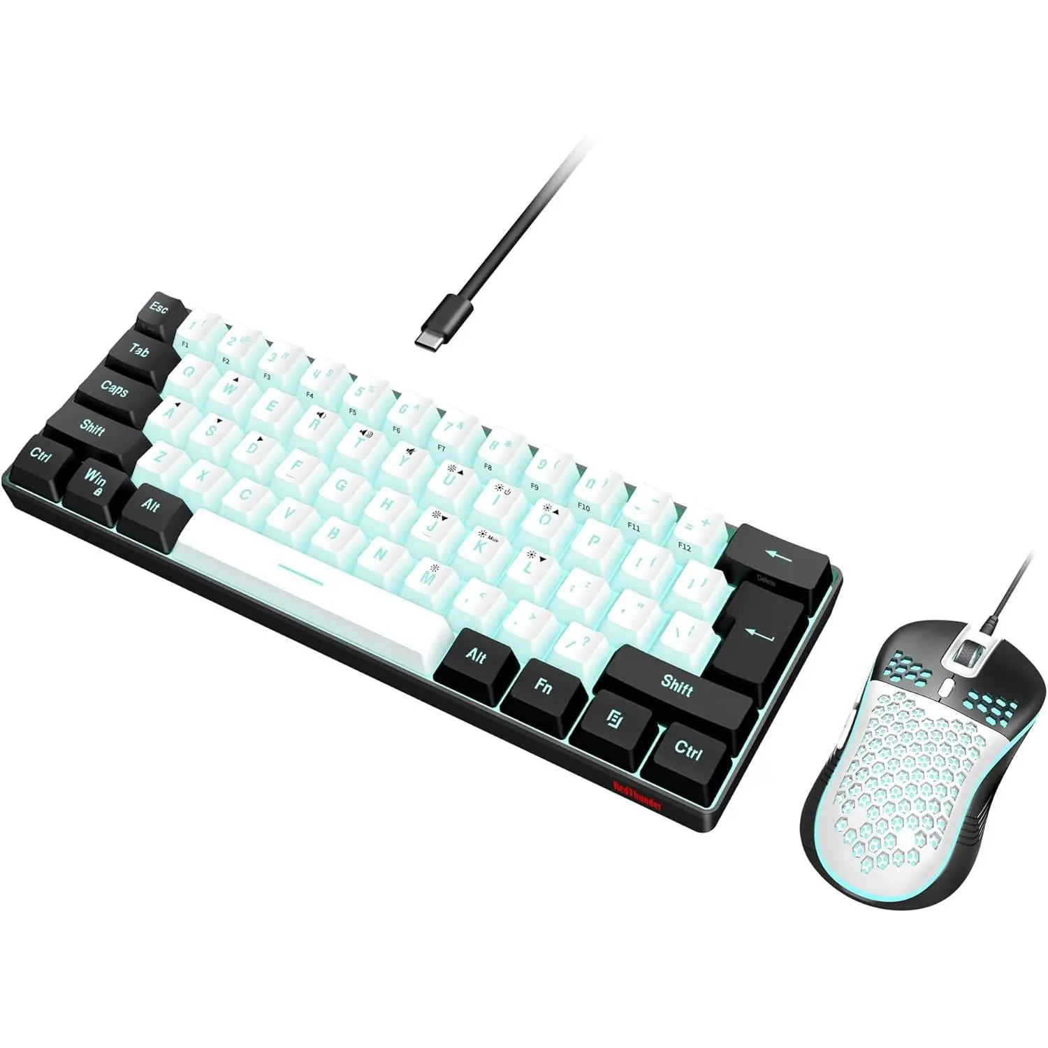 01 White-Black Wired Combo