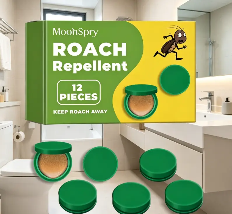 MoonSpry natural Indoor Roach Repellent Pods 12Pcs,Effective Cockroach Repeller to Keep Roaches Out, Plant-Based Safe Pest Deterrent, Easy Placement Pest Controlfor Home Kitchen Bathroom Bedroom RV, Family FriendlyRoach Prevention Solution