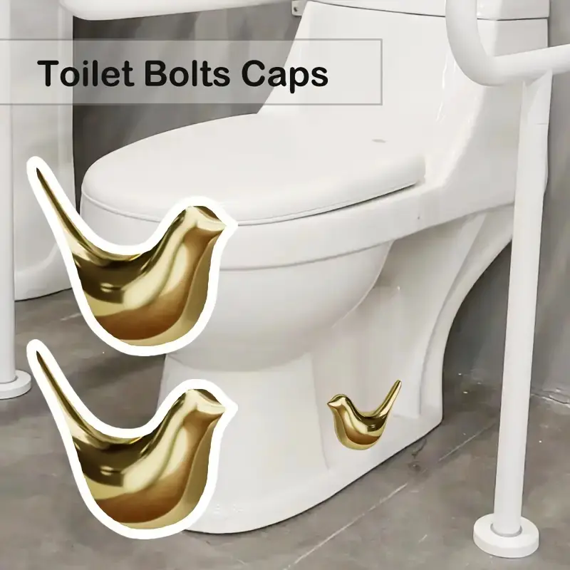 Bird-Shaped Toilet Bolt Covers, Quick Installation Kit, Cute & Fun Bathroom Decor, Toilet Bolt Caps, Easy to Install, Bathroom Upgrade Kit, Restroom Accessories, Multi-Pack