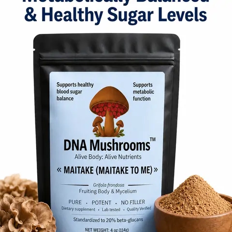 Maitake Mushroom Dietary Supplement Fine Powder - Beta-Glucan Rich, Lab Verified, Supports Metabolism, 1 tsp Daily Mix for Coffee/Tea, Natural Sugar Level Support, Pure Potent Ingredients, No Fillers, 4oz/8oz Options for Adults