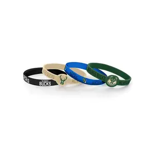 Aminco Milwaukee Bucks 4-Pack Silicone Bracelet Set