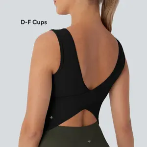 Halara U Neck Backless Crossover Dance Tank Top-D/DD/DDD/F Cups Halara U Neck Backless Crossover Dance Tank Top-D/DD/DDD/F Cups