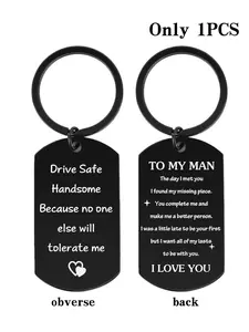 Father's Day Gift for Husband and Dad, Anniversary Birthday Gift for Men, Driving Safety Keychain, Stainless Steel Keychain, Valentine's Day Gift for Him, Couple Gift