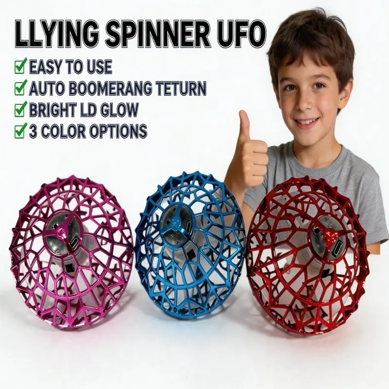 LED Light-Up Flying Ball, Boomerang Hover Ball, Floating Spinning Gyroscope Toy, Dual-Layer Secure Packaging, Safe Astm/f963 Certified Gift, Flying Rotating Hover Ball, Hover Orb Ball