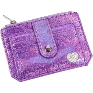 Women Shiny Wallet Holographic Bifold Glitter Leather Small Card Holder Coin Purse Clutch Wallet