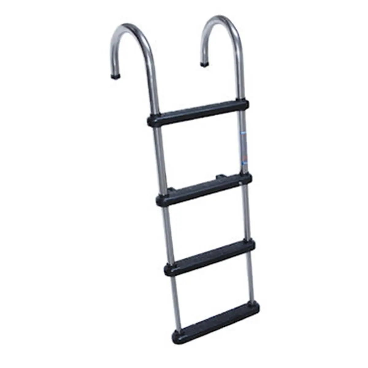 212 MAIN 4-Step Telescopic Pontoon Boat & Pool Ladder with Removable Mount, Plastic Steps & 11" Swim Handles for Safe Boarding, Compact Fold Design for Easy Storage