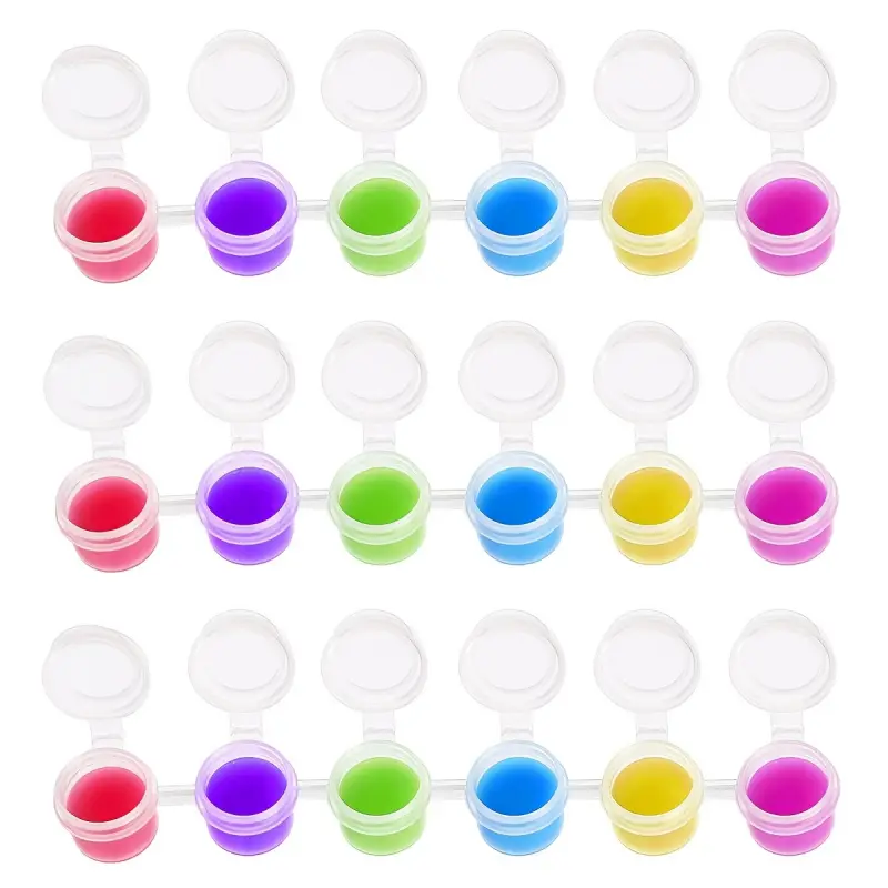 90/168/270 Empty Paint Cans, 2 Milliliters/0.0676 Ounces Plastic Paint Cup Cans, 6 Connected Empty Paint Cups Suitable for Painting Art And Craft Projects