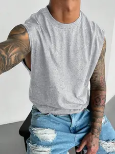 Men's Sleeveless T-Shirt Made of High-Quality Cotton Fabric, Plain Casual Stylish Fit for Summer, Streetwear Design for All-Day Comfort, Tops