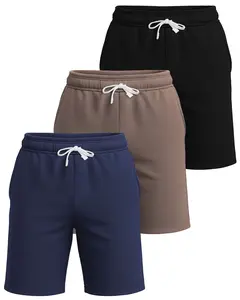 Real Essentials 3 Pack: Men's Cotton 7" French Terry Lounge Sweatshorts – Gym Casual Shorts Pockets (Big & Tall Available)