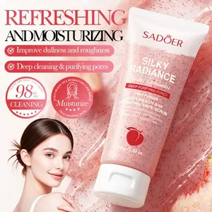 100g Peach Aha Facial Scrub Deep Cleansing Hydrating Physical Exfoliator Brightening Radiant Skin with Granules for Radiance