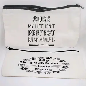 Customized Makeup Bag with Zipper, Travel Pouch, Add Your Own Slogan or Photo, Funny Slogan, Cosmetic Bag, Pencil Pouch