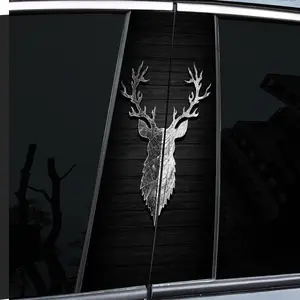 2-Piece Black Patterned Decal, High Gloss, Waterproof and Scratch Resistant, PVC, Sticker, Self-Adhesive, Suitable for Rods, Doorposts, Ideal for Vehicles, Decal For Cars, Wall and Window Glass Decorations