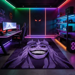 Anime Style Ghost Head Rug, Trendy Home Decor Mat, Dark Series Living Room Bedroom Carpet, Soft Plush Touch, Multiple Sizes