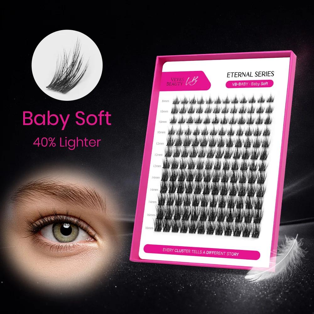 VEYESBEAUTY VB-Baby N10 Eternal Series Lashes Baby-Soft  Virtually Real Upgraded 0.05mm Ultra-thin Band Low-density Fibers 40% Lighter or Makeup Cosmetic Eyelashes Extensions
