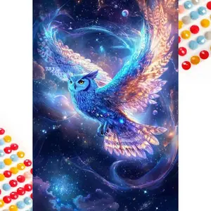 5D DIY Full Drill Diamond Painting – Diamond Painting Kit Night Sky Owl Mosaic Canvas DIY Wall Art, Home Wall Decor