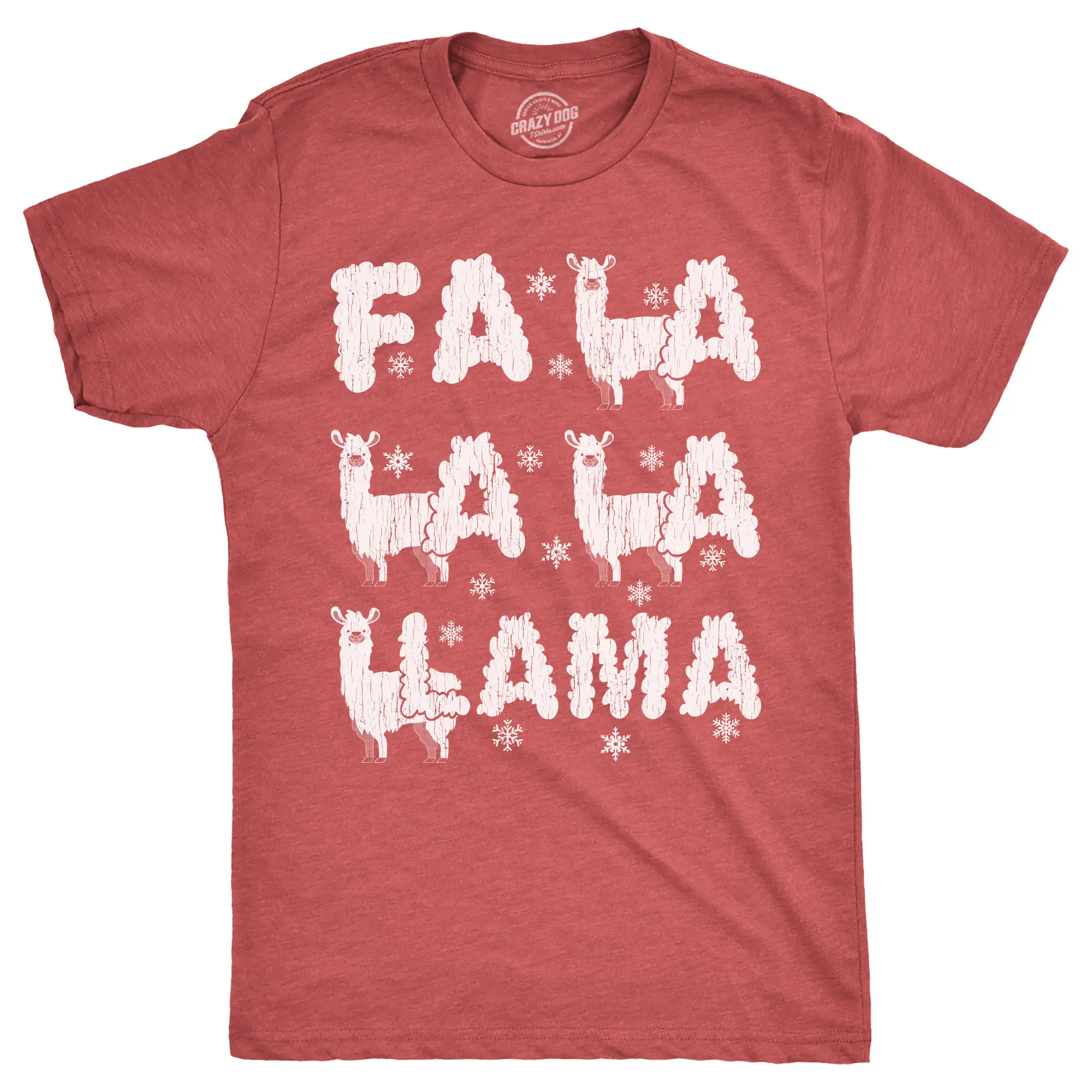 Mens Fa La La La Llama T Shirt Funny Xmas Parody Song Joke Tee for Guys Mens Funny T Shirts Cool Vintage Fashion T-Shirt Gift Classic Menswear Christmas Apparel for Men Funny Animal Short Sleeve Novelty Tees Red -