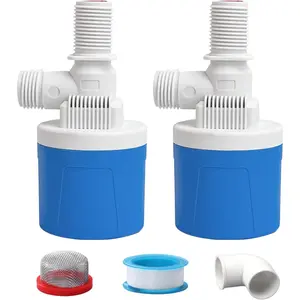 1/2" Top Inlet Water Float Valve 2 Pack Automatic Water Level Control Valve For Water Tank Water Trough Pool Livestock Troughs Solar Energy Auto Pot Aquarium