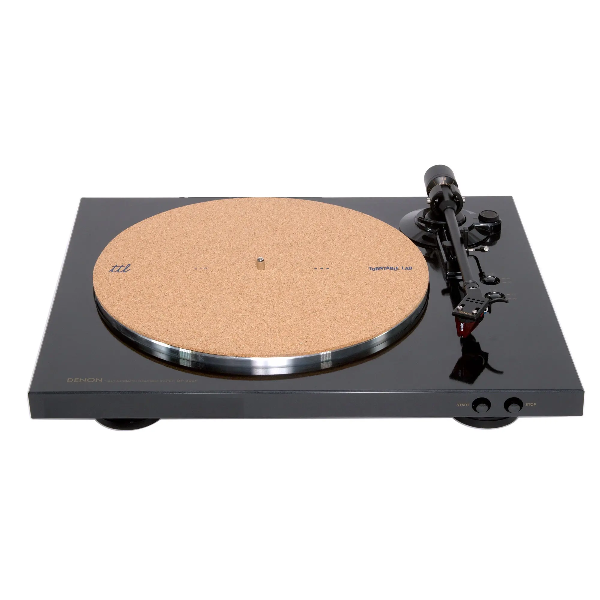 Denon DP-300F Fully-Automatic Turntable with Expertly Installed Ortofon 2M Red Cartridge, Built-In Phono Preamp, and Dust Cover (TTL Upgrade), 2M Red Upgrade
