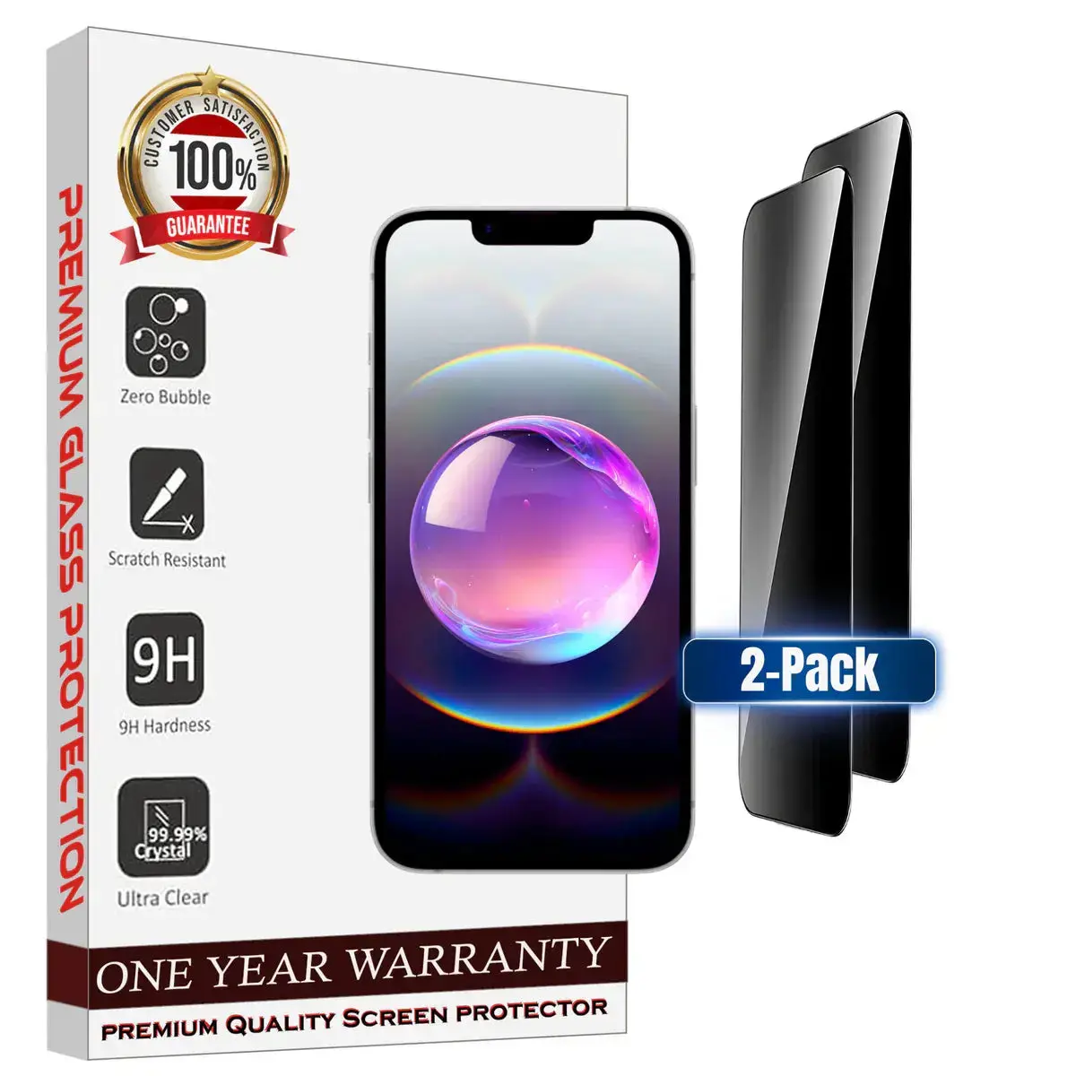 Entronix Anti-Spy Privacy Screen Protector for iPhone 16E - 2 Piece Combo Tempered Glass Cover Protection Durable Resistance Smartphone
