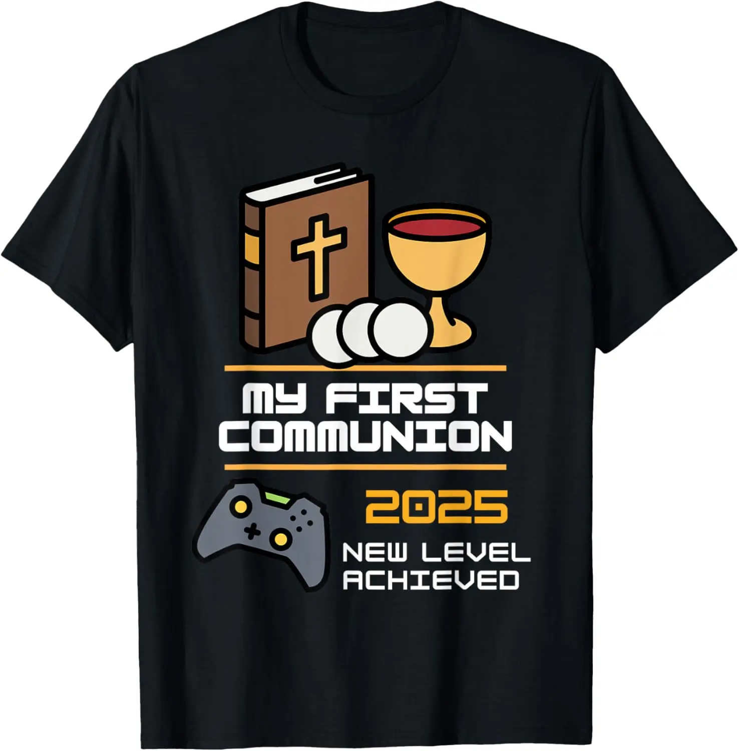 Women's Casual Retro Short-Sleeve Cotton T-Shirt - Girls' Culture-Infused 2025 First Communion Video Game Graphic Top