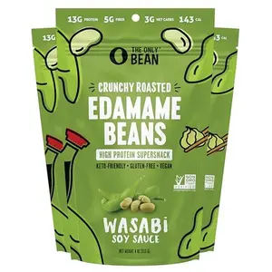 The Only Bean Edamame Dry Roasted Edamame Beans Snack (Wasabi Soy Sauce), Wasabi Peas Alternative, Asian Japanese Snacks, Healthy High Protein Snacks, Low Carb, Gluten Free, 4oz (Pack of 3)