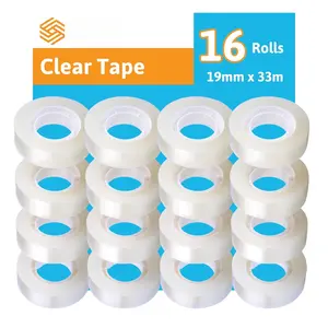 Clear Tape, 3/4" inch x 108 ,  Transparent  Wrap Tape for , Office, 16 Rolls
