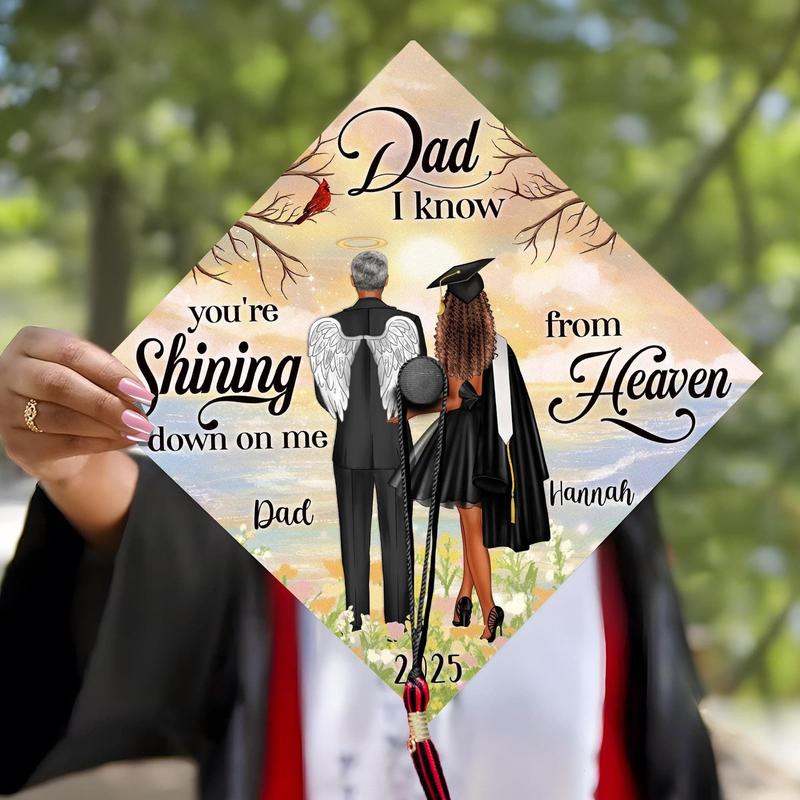 Custom Memorial Graduation Cap Topper, You are Shining Down On Me From Heaven Graduation Cap, Personalized Memories Graduation Cap Topper