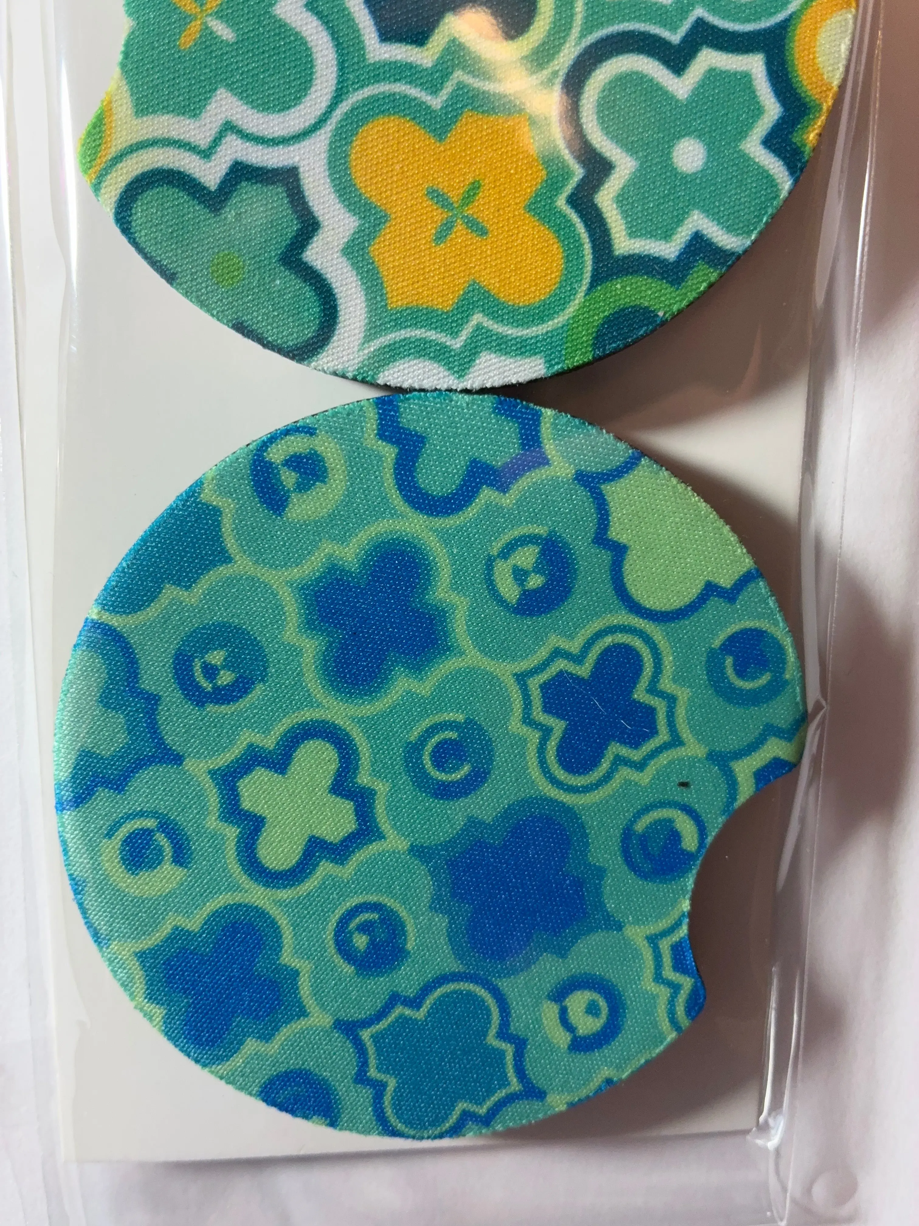 Blue flower car coasters Blue flower car coasters
