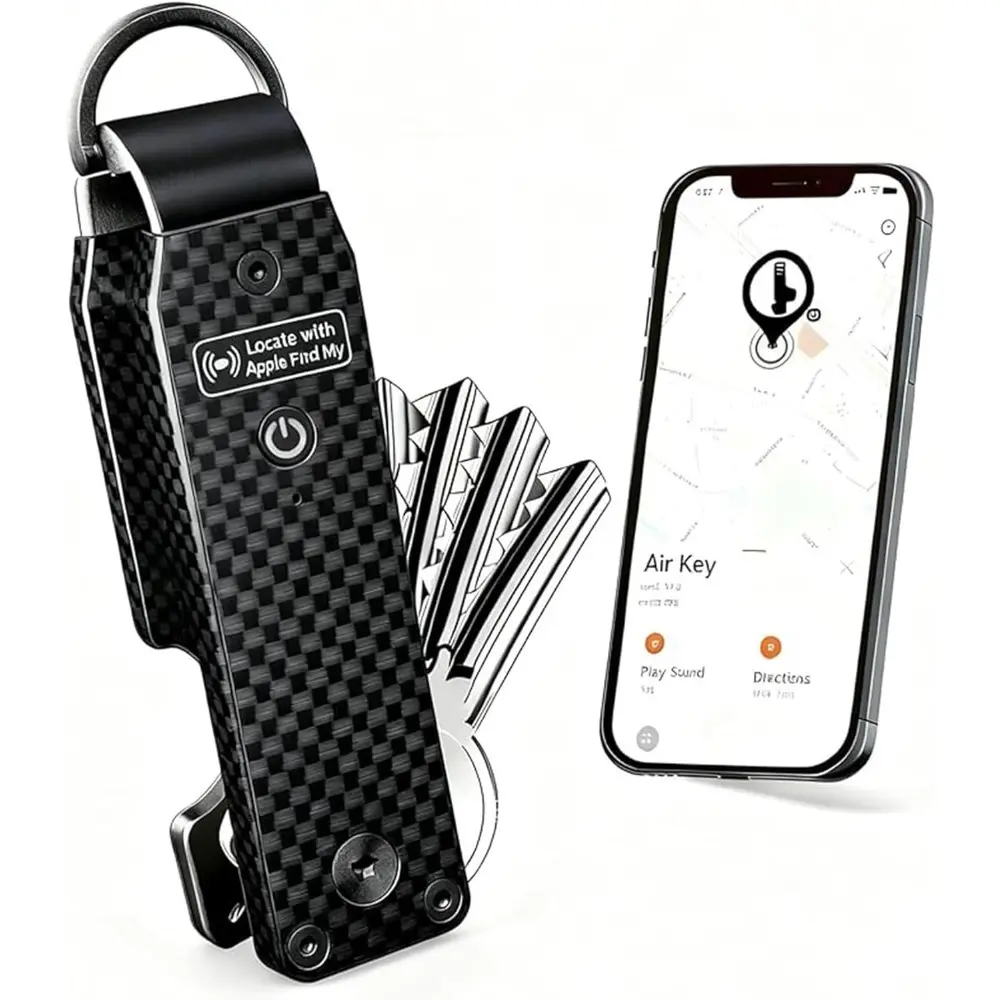 Key Organizer Men's Keychains with Smart Tracker, Key Finder, Compact Key Holder -Minimalist Key Case Metal Car Key Chain