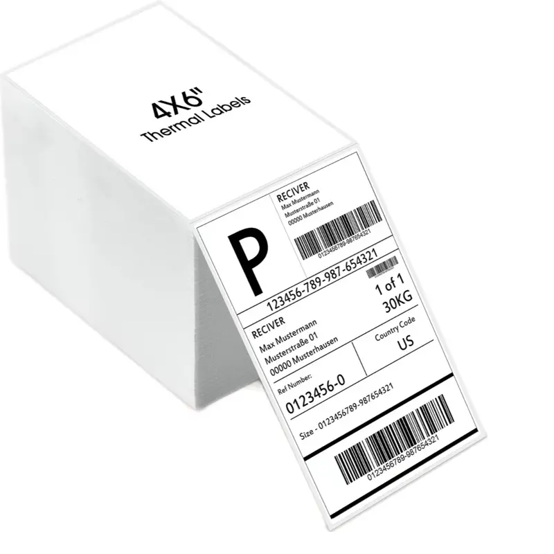 4x6 Perforated Direct Thermal Shipping Labels, Fanfold/Rolls with Permanent Adhesive, Smooth Surface for Thermal Printers & Portable Handheld Printers, Office Warehouse Supplies (250/500/1000 Sheets) QWERTY Bluetooth