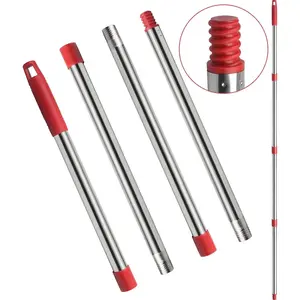 4-Section Spin Mop Replacement Handle, Mop Handle Compatible with Ocedar Spin Mop, 2.5-to-5 Foot Easy Cleaning Floor Mop Stick for Floor Cleaning
