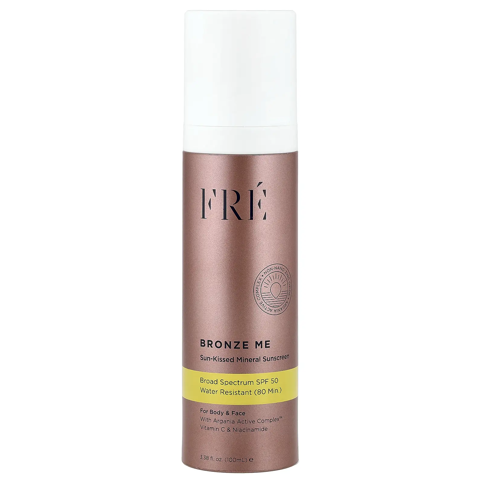 Fre Bronze Me, Sun-Kissed Mineral Sunscreen, SPF 50, 3.38 fl oz (100 ml)