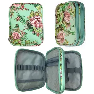 New Crochet Hook Case Without Hooks and Accessories, Zipper Storage Organizer Bag with Web Pockets for Various Crochet Needles/Knitting Accessories/Crochet Hook Kit Tools, Lightweight, Easy to Hold