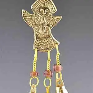 Angel Brass Chime with Beads 105 Long