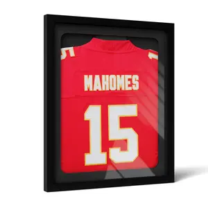 Easy DIY Sports Jersey Display Frame - 24.8x20.8 Inch Wooden Shadow Box for Framing & Storing Football, Basketball Jerseys. Perfect Gift for Fans to Showcase Memorabilia.1-Pack
