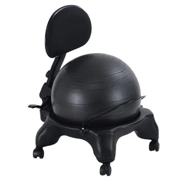 AGM Adjustable Rolling Balance Training Chair - Black, Forward-Backward Adjustable Backrest, Body Weight Support, Lockable Easy-Roll Casters, 21W x 22D in, Seat Lock, Swivel, Fitness Yoga Chair, Pilates Trainer