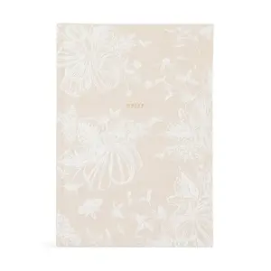 Casablanca Theme Artistic Floral Design Hardcover Notebook, Embroidered Cloth Cover, Creamy Lined Pages, Preorder Office Stationery Item