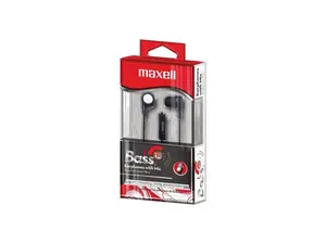 Maxell B-13 Bass Earbuds with Microphone, Black, 52" Cord 199621 Maxell B-13 Bass Earbuds with Microphone, Black, 52" Cord 199621