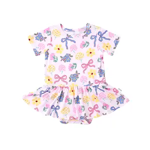 Evie TUTU Floral Bows Soft Bamboo Baby Dress
