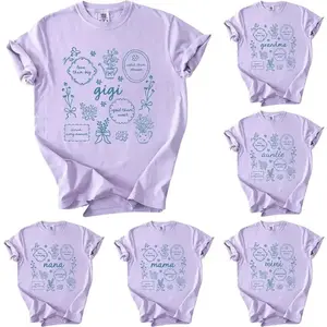 Custom Comfort Colors Floral Gigi T-Shirt, Floral Mama Shirt, Personalized Mothers Day Gift, Grandma Nene Auntie Mimi Nana Nani Yaya Shirt