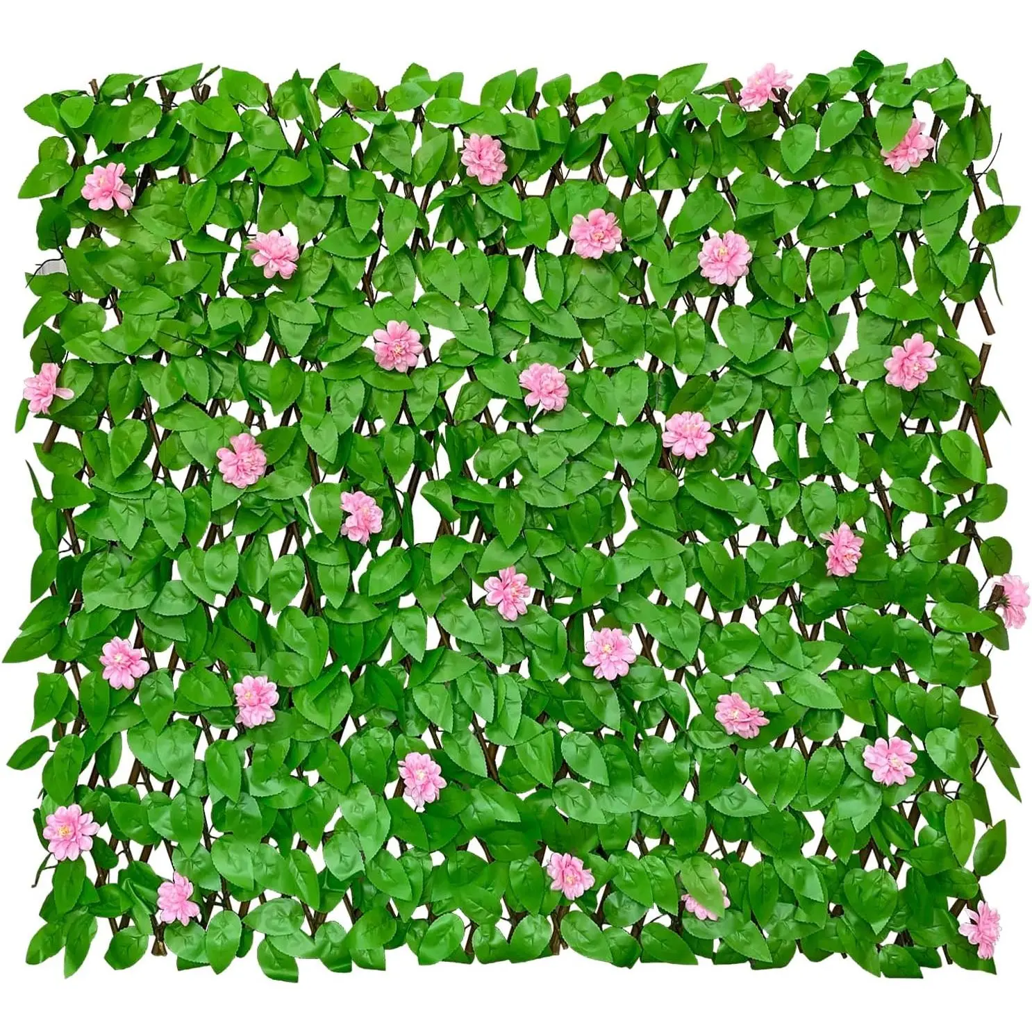 Expandable Fence  Screen for Balcony Patio Outdoor,Decorative Faux Ivy Fencing Panel,Artificial Hedges (Single Sided Leaves) (1, HongGuo)